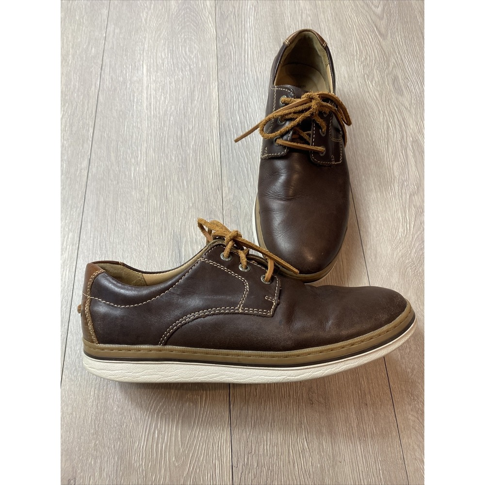 Johnston & Murphy Brown Leather Lace Up Shoe Men Size Sheepskin 8 M Memory Foam